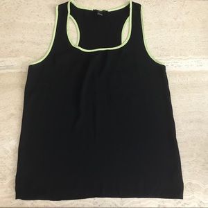 Forever 21 Black tank top with neon green rim